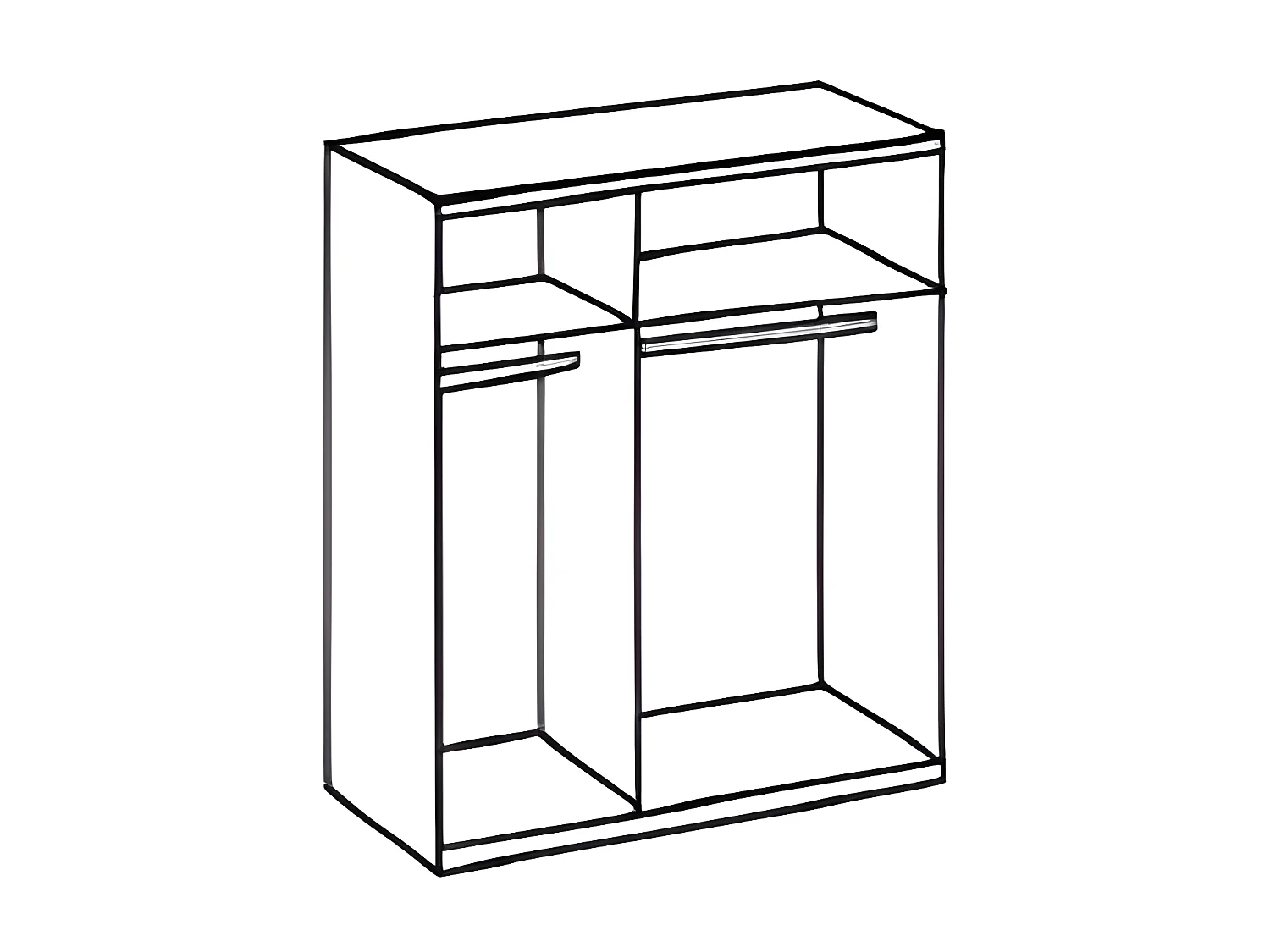 Armoire, placard coloris imitation chêne Artisan -  L. 150 x H. 216 x P. 58 cm 