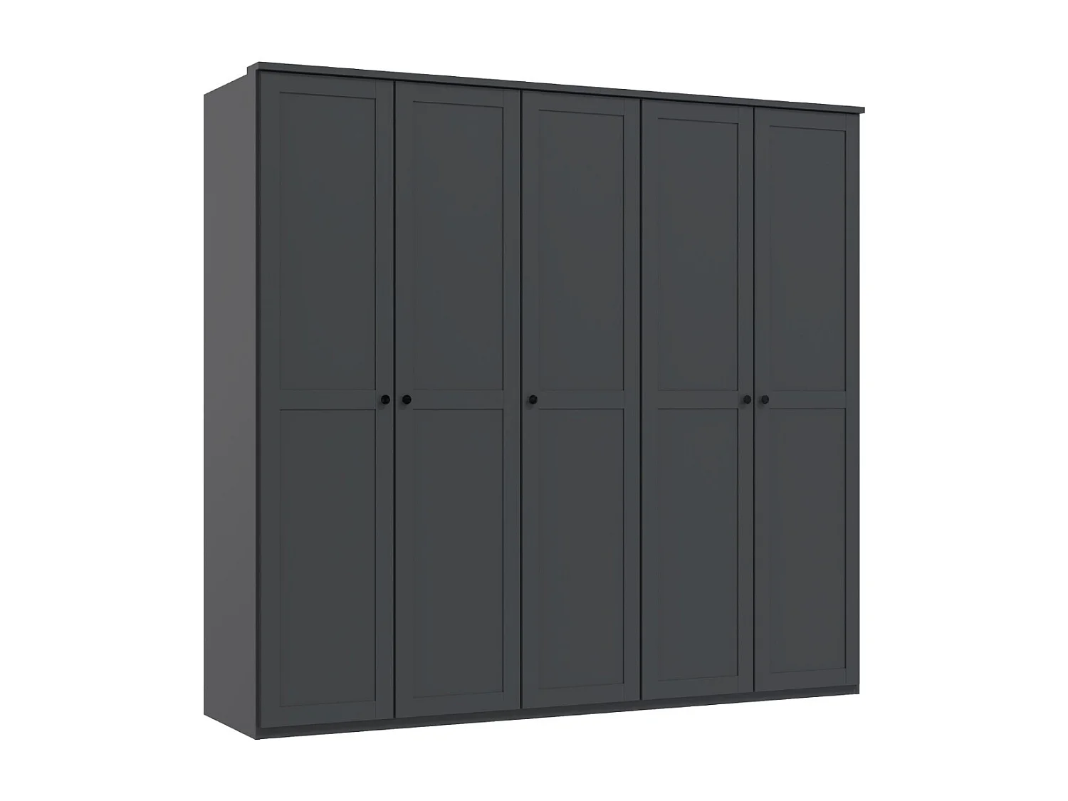 Armoire, placard avec corniche coloris Graphite - L. 225 x H. 210 x P. 58 cm