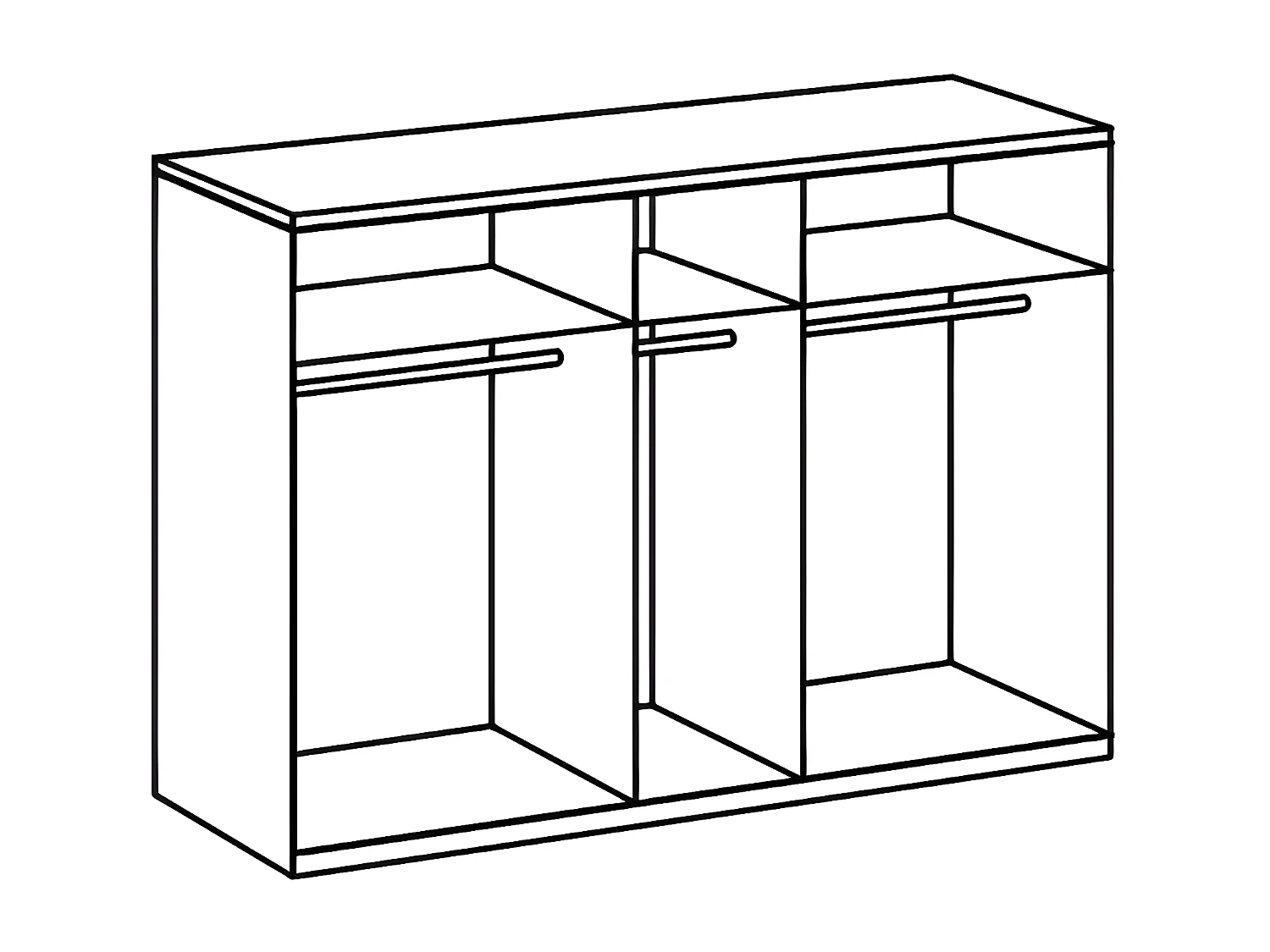 Armoire, placard avec corniche coloris Graphite - L. 225 x H. 210 x P. 58 cm