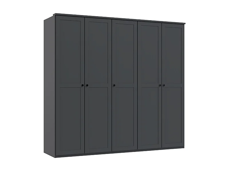 Armoire, placard avec corniche coloris Graphite - L. 225 x H. 210 x P. 58 cm