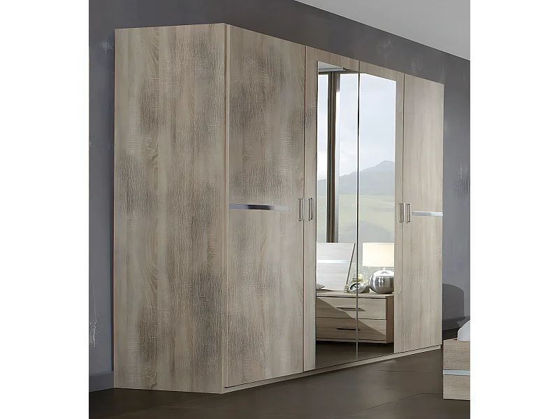 Armoire de rangement imitation chêne - Dim : 180 X 210 X 58 cm