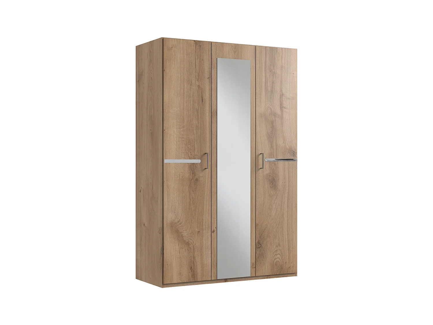 Armoire placard meuble de rangement coloris imitation chêne poutre/chrome brillant