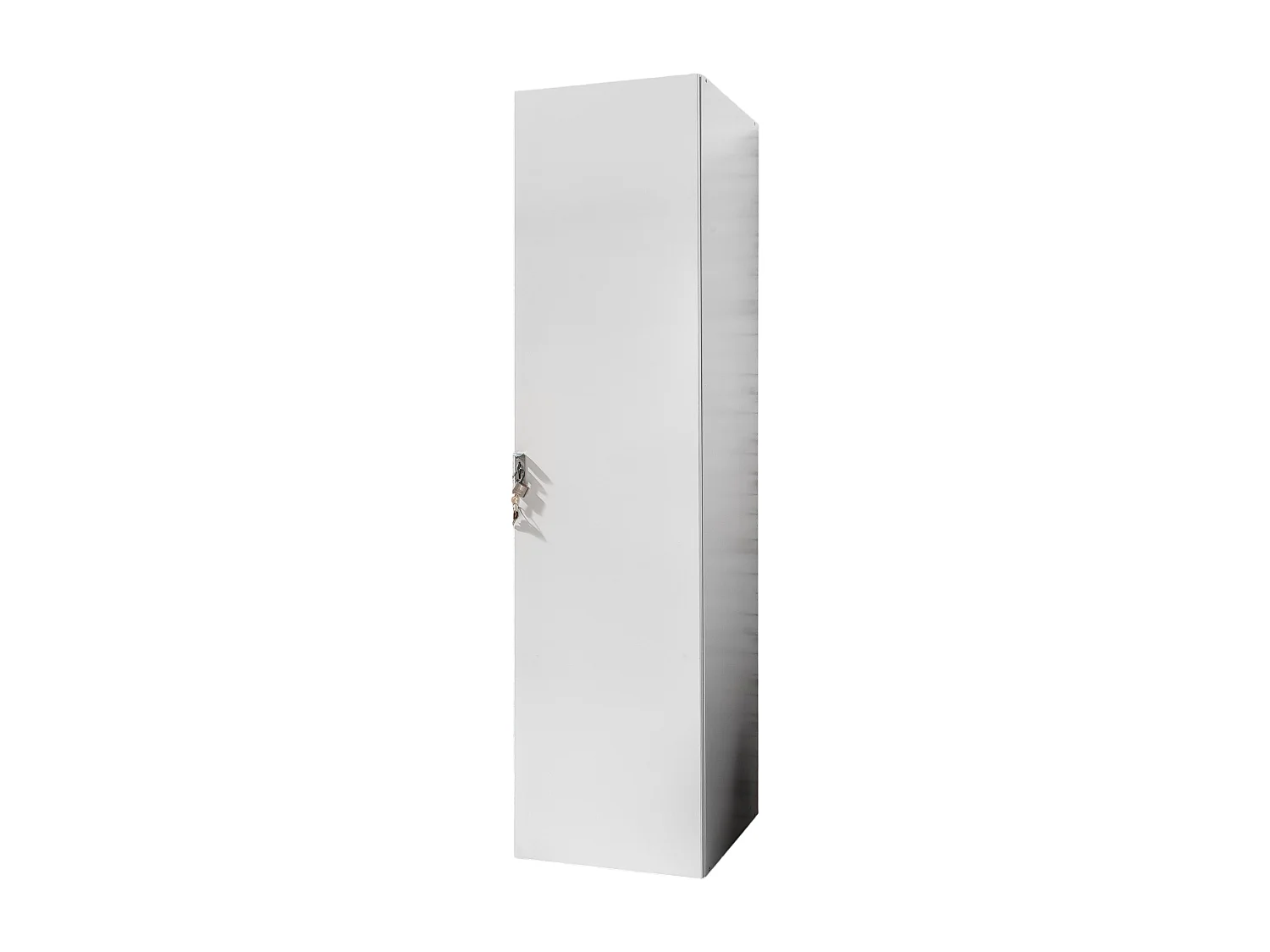 Armoire cadenassable avec 1 porte en bois mélamine coloris blanc - L. 45 x H. 185 x P. 54 cm