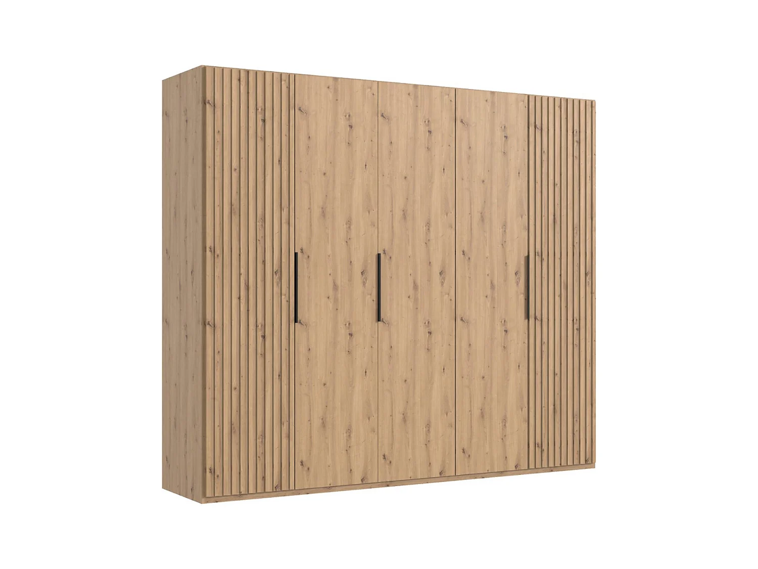 Armoire, placard coloris imitation chêne Artisan - L. 250 x H. 216 x P. 58 cm 