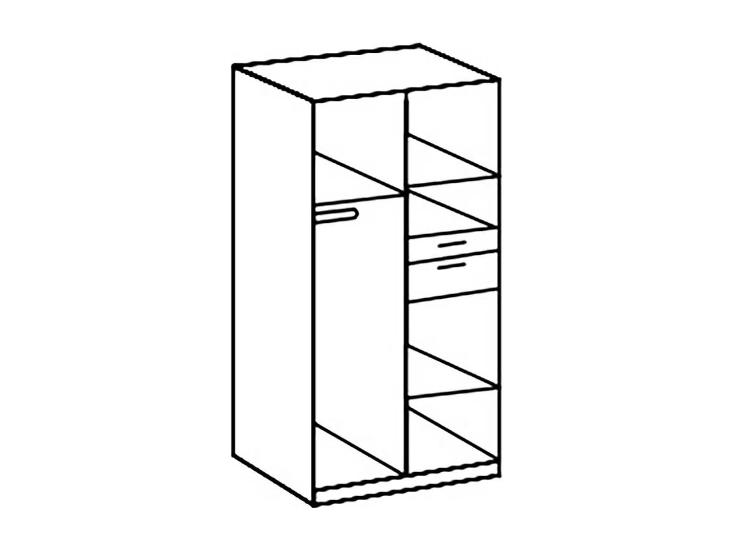 Armoire, meuble de rangement 2 portes coloris blanc cassé laqué / blanc - L. 90 x H. 197 x P. 58 cm 