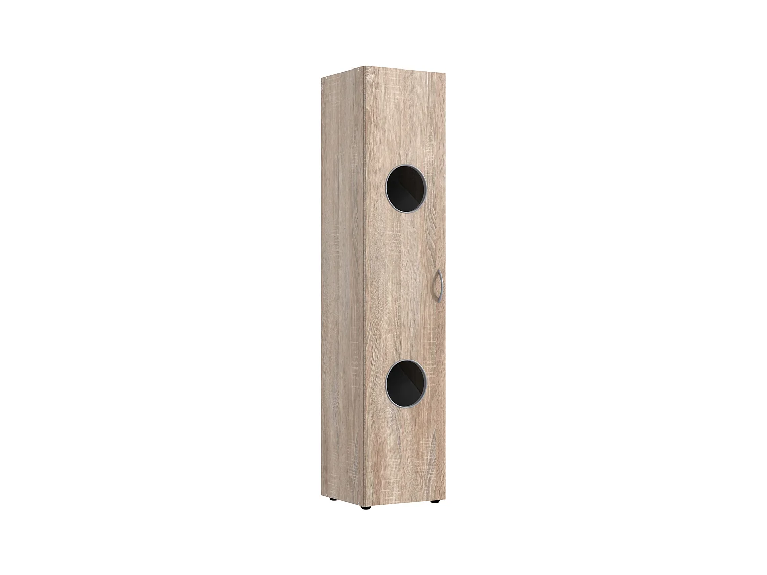 Armoire à linge avec 2 tablettes coloris Imitation chêne - L. 40 x H. 185 x P. 40 cm
