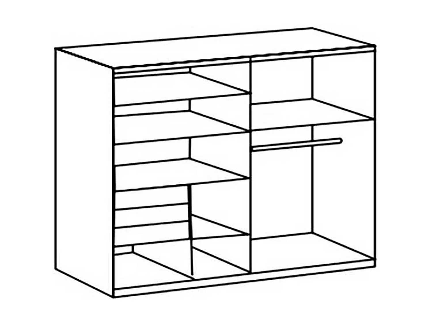 Armoire, meuble de rangement coloris graphite, rechampis imitation chêne