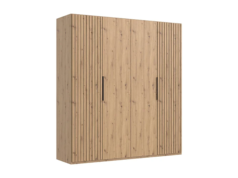 Armoire, placard coloris imitation chêne Artisan - L. 200 x H. 216 x P. 58 cm 