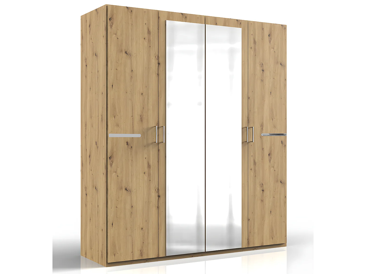 Armoire placard meuble de rangement coloris imitation chêne Artisan/chrome brillant