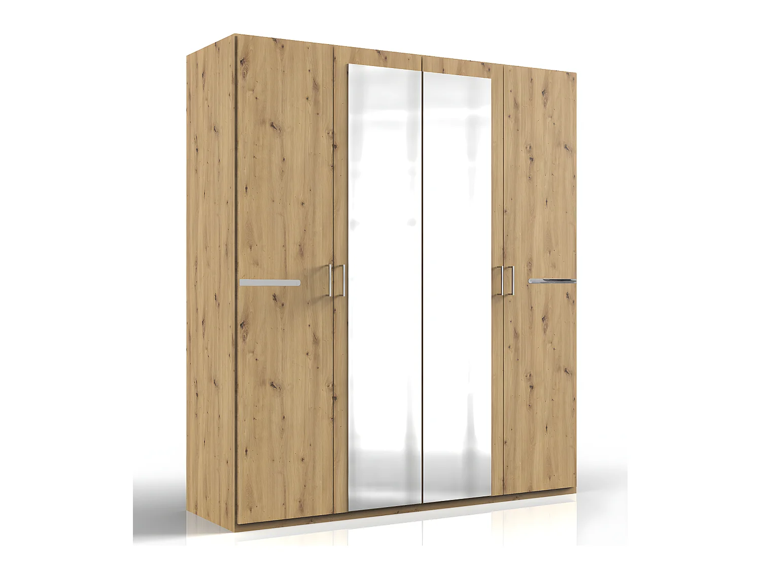 Armoire placard meuble de rangement coloris imitation chêne Artisan/chrome brillant