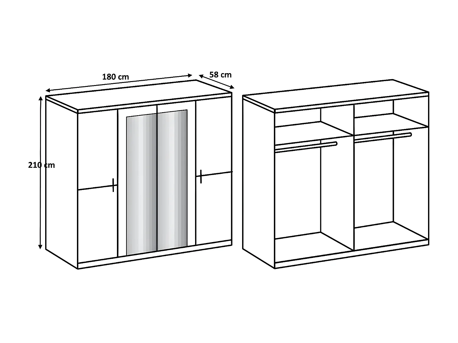 Armoire placard meuble de rangement coloris imitation chêne Artisan/chrome brillant