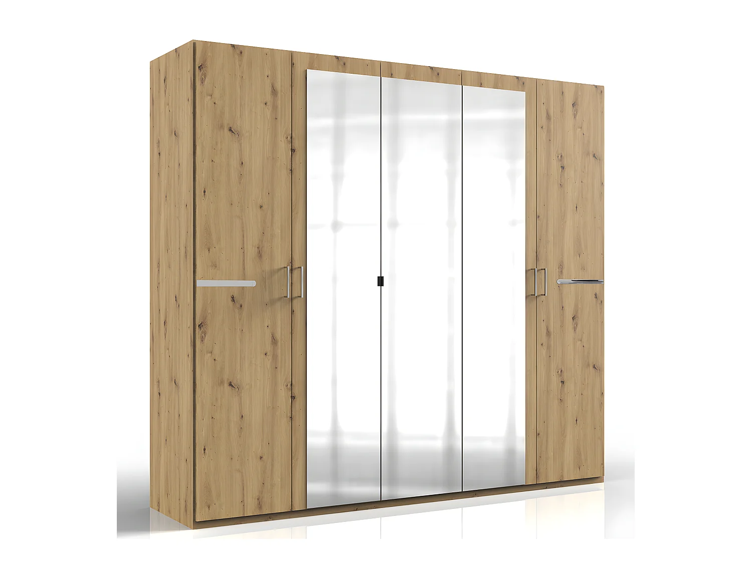 Armoire placard meuble de rangement coloris imitation chêne Artisan/chrome brillant