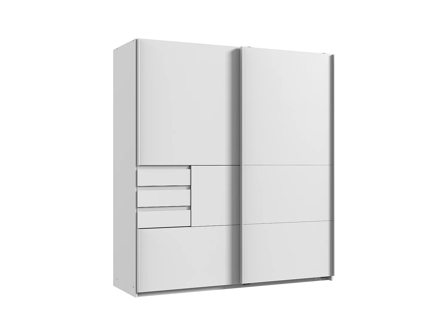 Armoire, meuble de rangement coloris Blanc /rechampis imitation blanc - L. 180 x H. 198 x P. 65 cm 