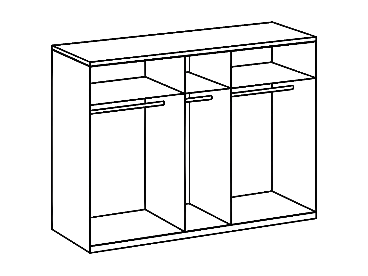 Armoire, placard avec corniche + 3 miroirs coloris Graphite - L. 225 x H. 210 x P. 58 cm