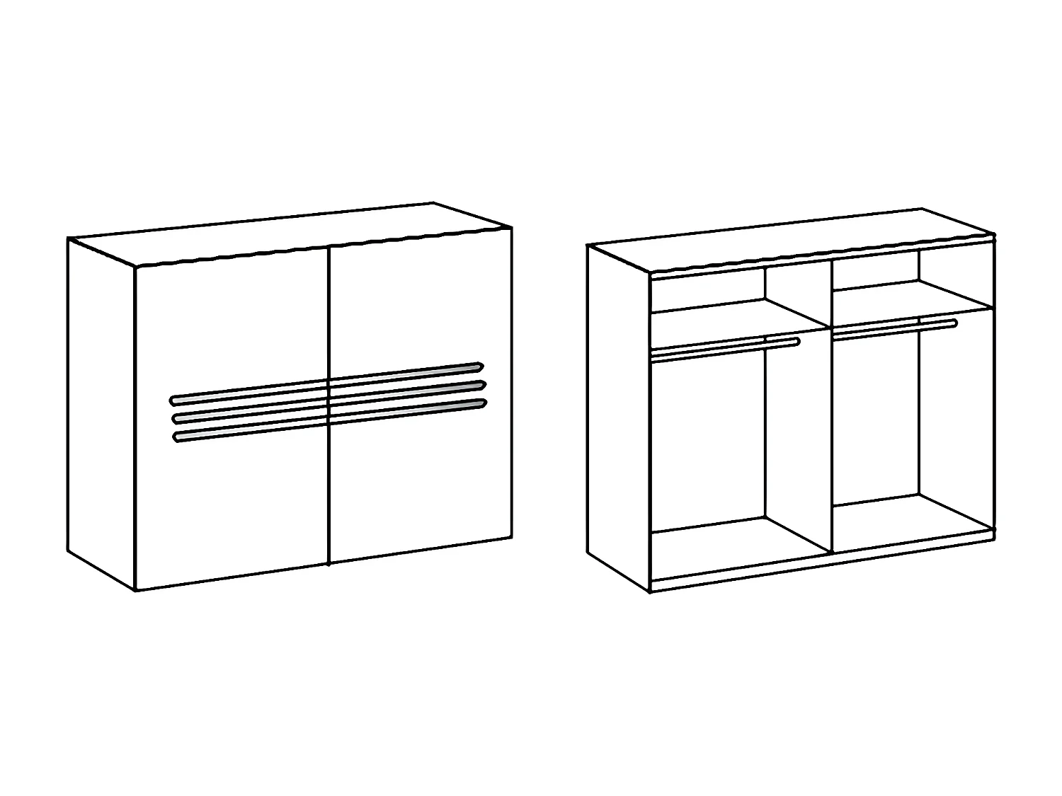 Chambre à coucher complète adulte (lit 180x200cm + 2 chevets + armoire)