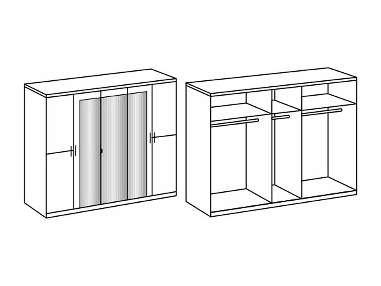 Chambre à coucher complète adulte (lit 140x190 cm + 2 chevets + armoire)