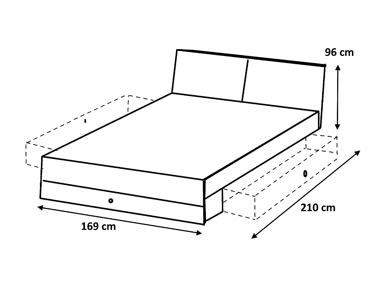 Chambre à coucher complète adulte (lit 160x200 cm Queen Size + 2 chevets + armoire)