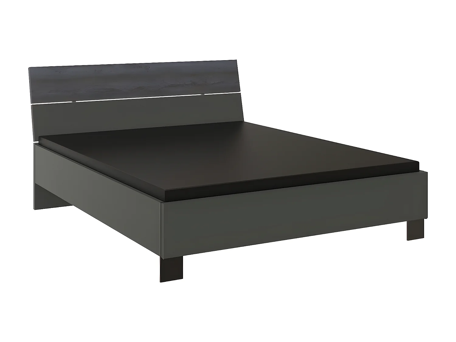 Chambre à coucher complète adulte (lit 160 x 200cm + 2 chevets + armoire + commode)