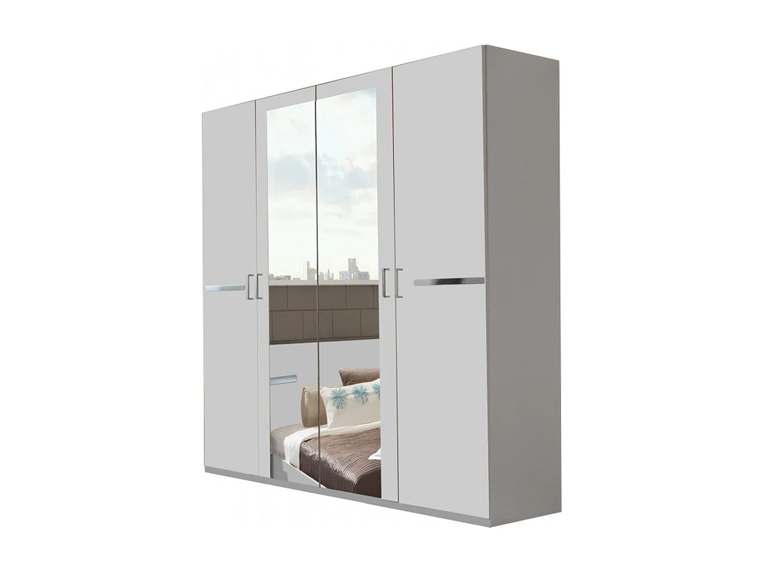 Chambre à coucher complète adulte (lit 140x200cm + 2 chevets + armoire)