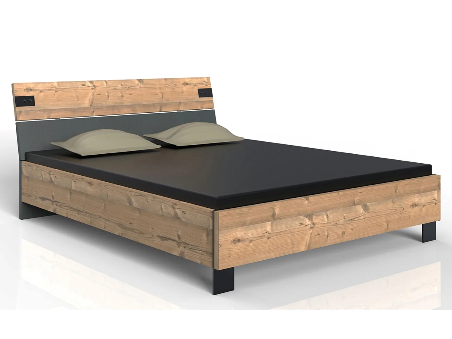 Chambre à coucher complète adulte (lit 180x200cm + 2 chevets + armoire + commode)