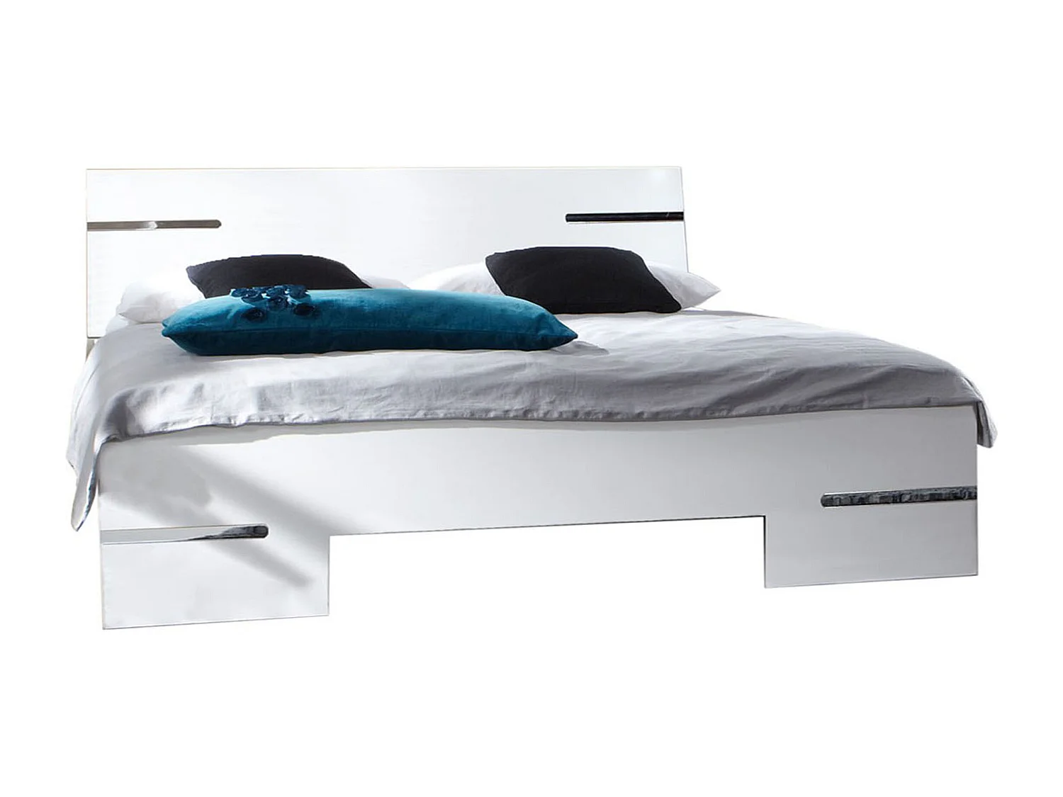 Chambre adulte coloris blanc en panneaux de particules - 160 X 200 cm