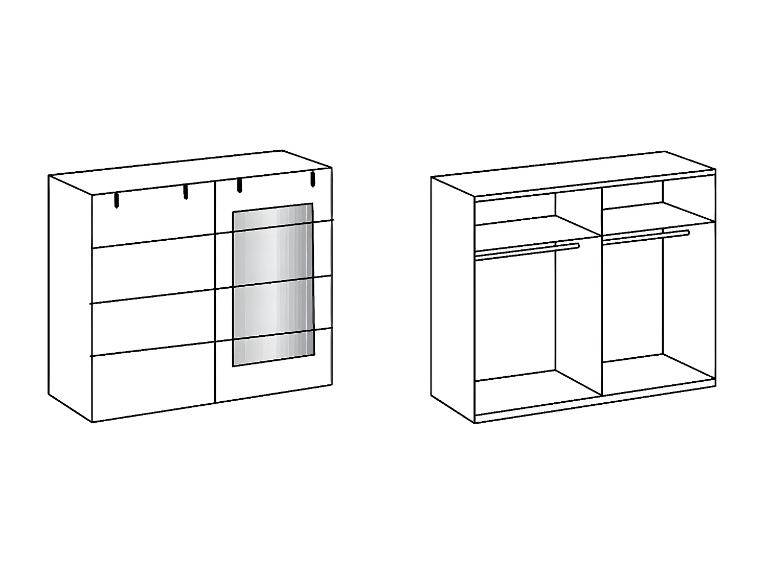 Chambre à coucher complète adulte (lit 180x200 cm + 2 chevets + armoire + commode) coloris chêne