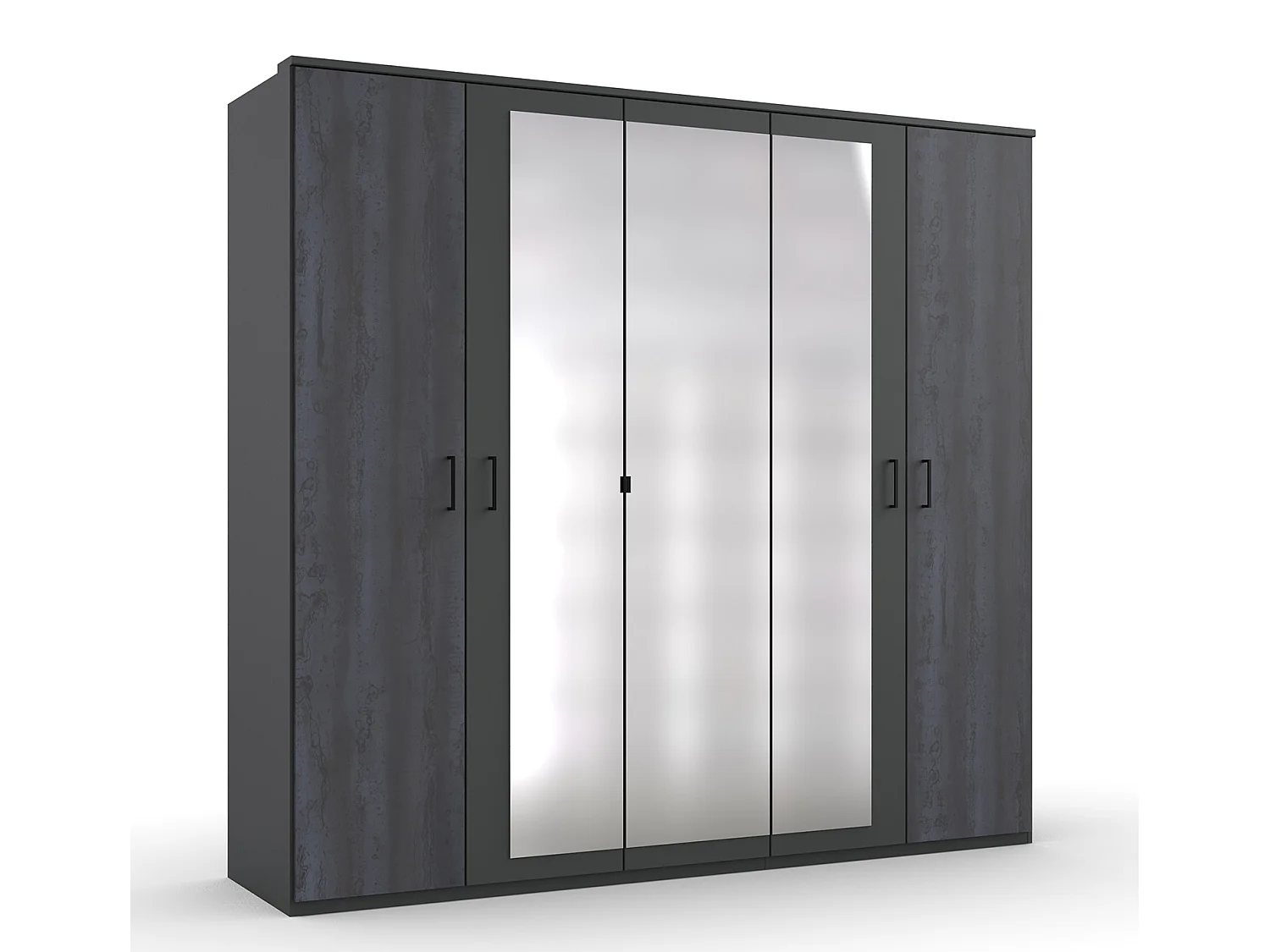 Chambre à coucher complète adulte (lit 160x200 cm Queen Size + 2 chevets + armoire + commode)