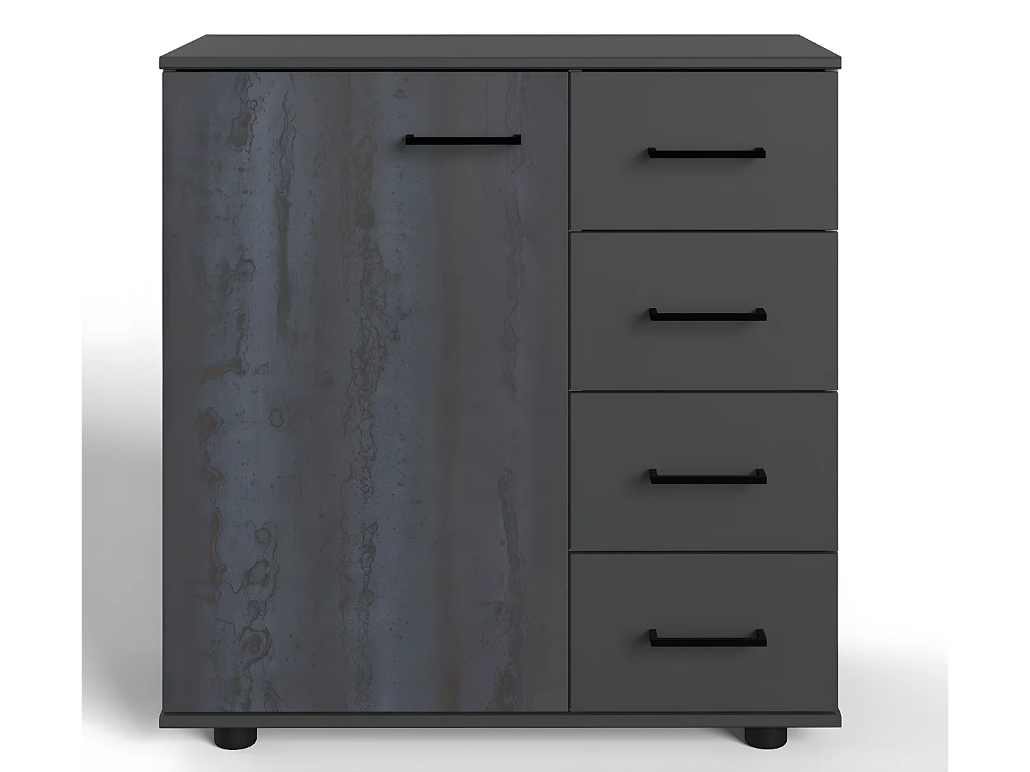 Chambre à coucher complète adulte (lit 160x200 cm Queen Size + 2 chevets + armoire + commode)