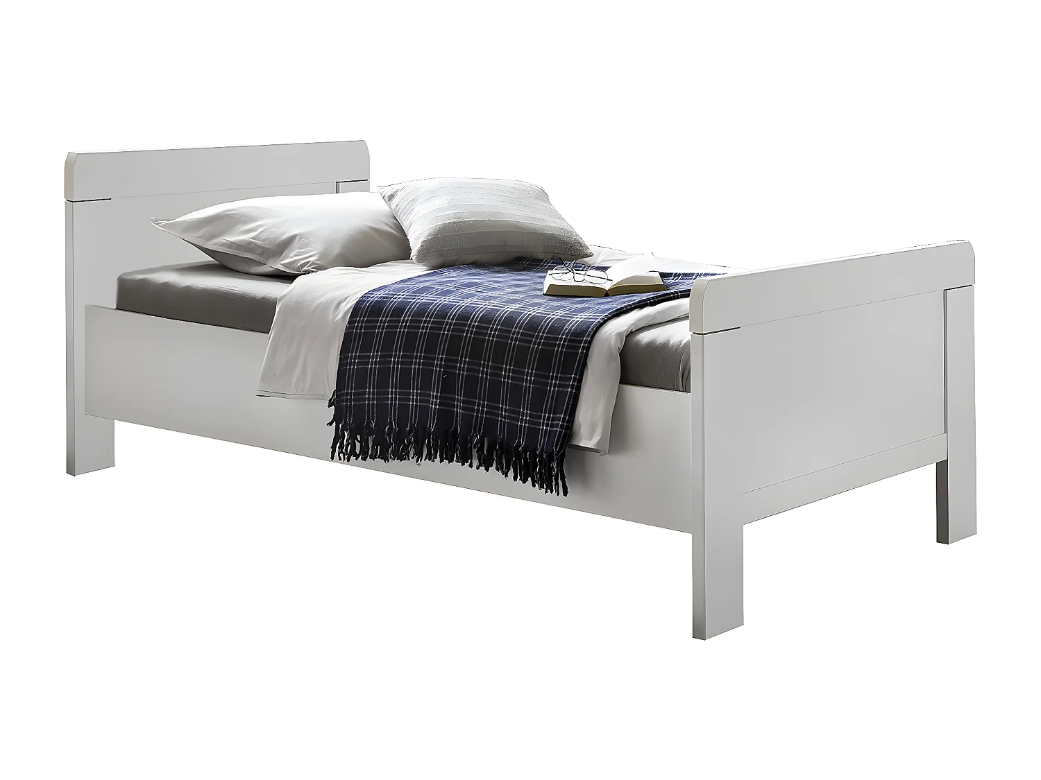 Chambre à coucher complète enfant (lit 90x200cm+ tiroir + chevet + armoire) coloris blanc