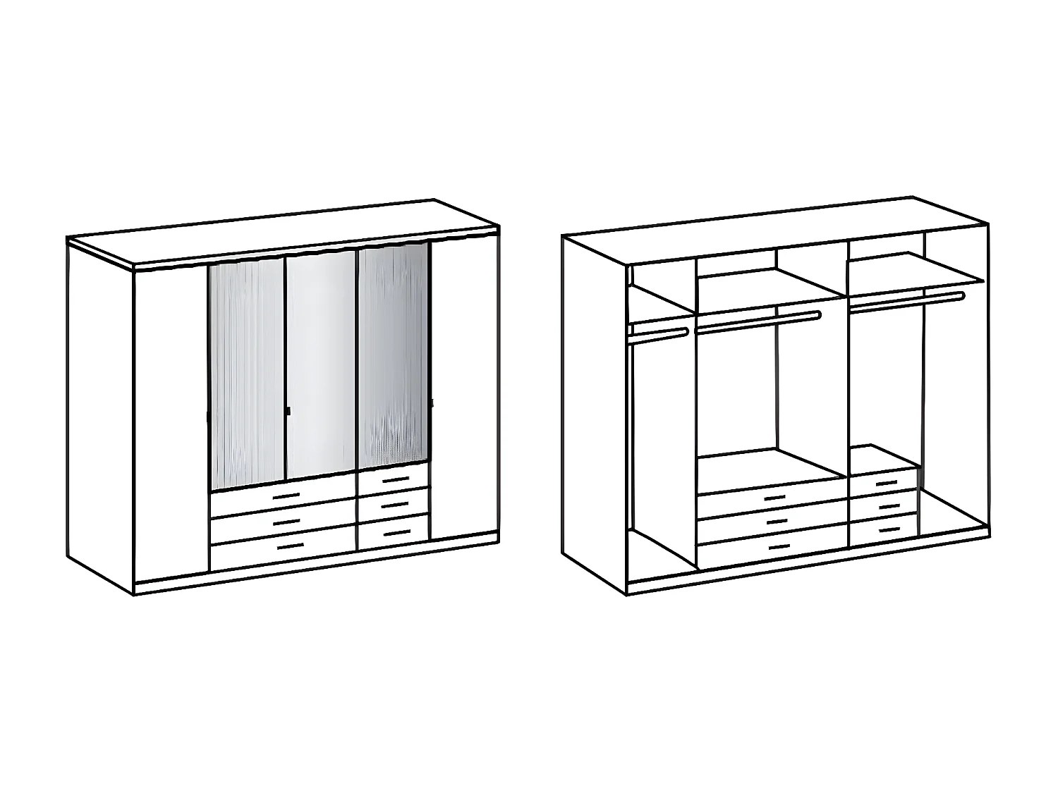 Chambre à coucher complète adulte (lit 160 x 200cm + 2 chevets + armoire) coloris gris foncé