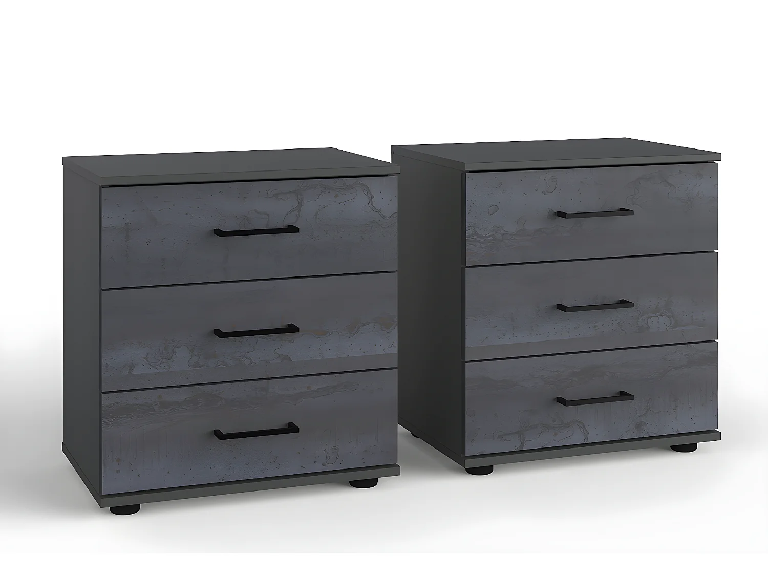 Chambre à coucher complète adulte (lit 180x200 cm King Size + 2 chevets + armoire)