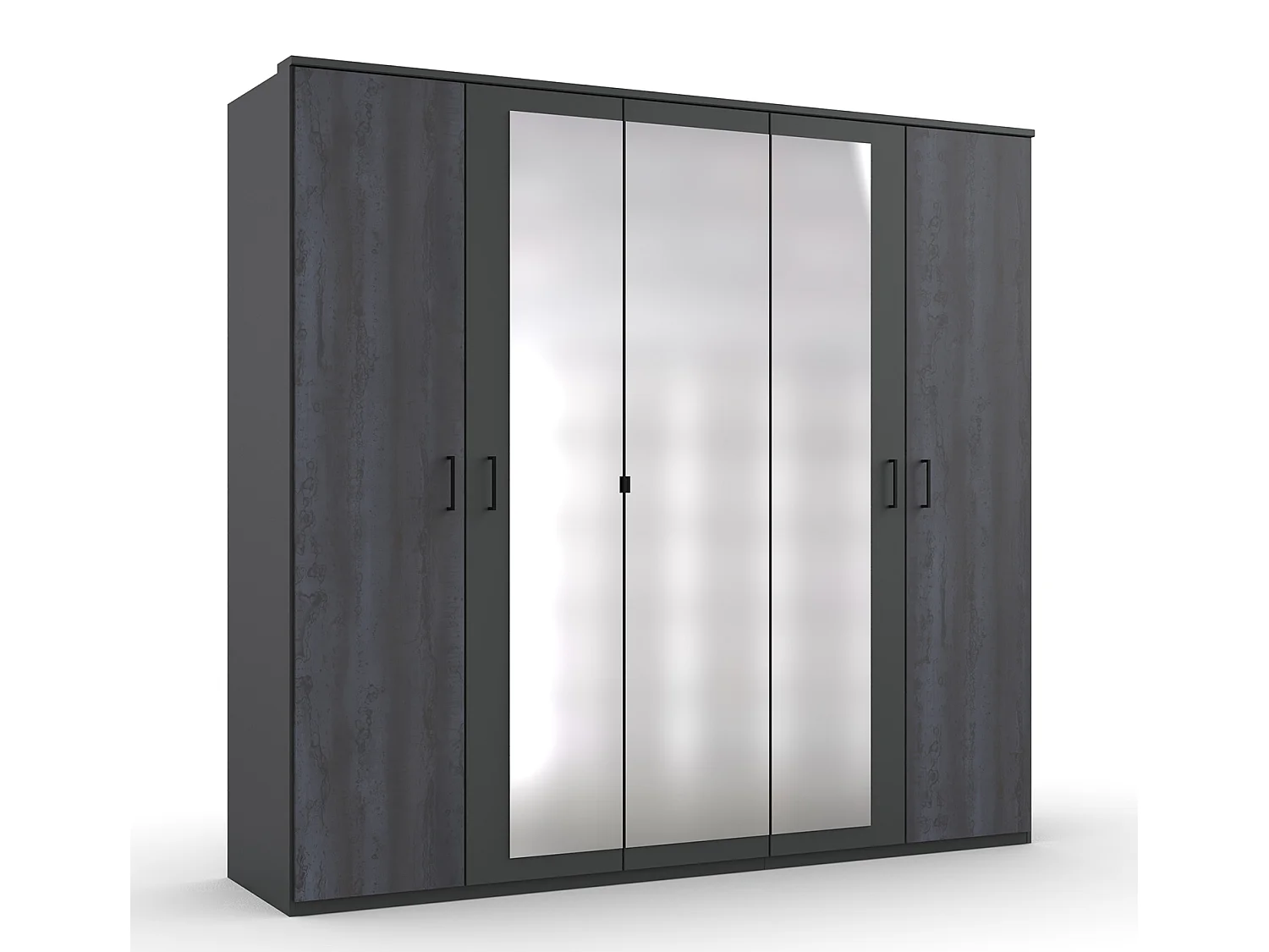 Chambre à coucher complète adulte (lit 180x200 cm King Size + 2 chevets + armoire + commode)