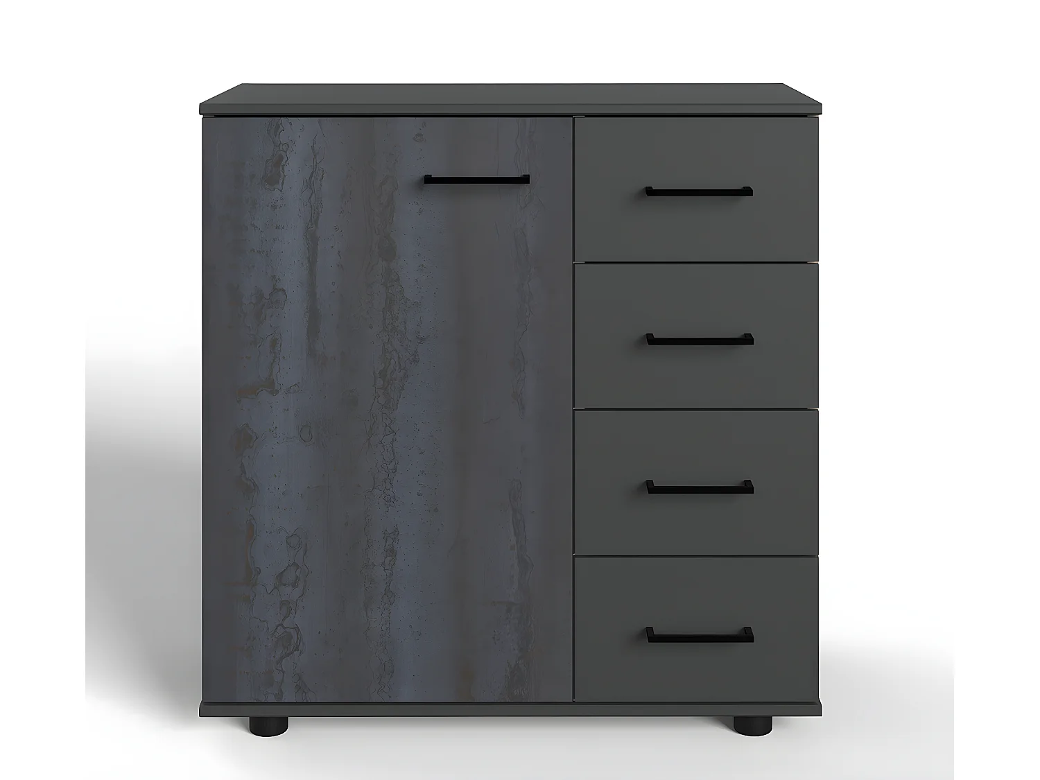 Chambre à coucher complète adulte (lit 160x200 cm Queen Size + 2 chevets + armoire + commode)