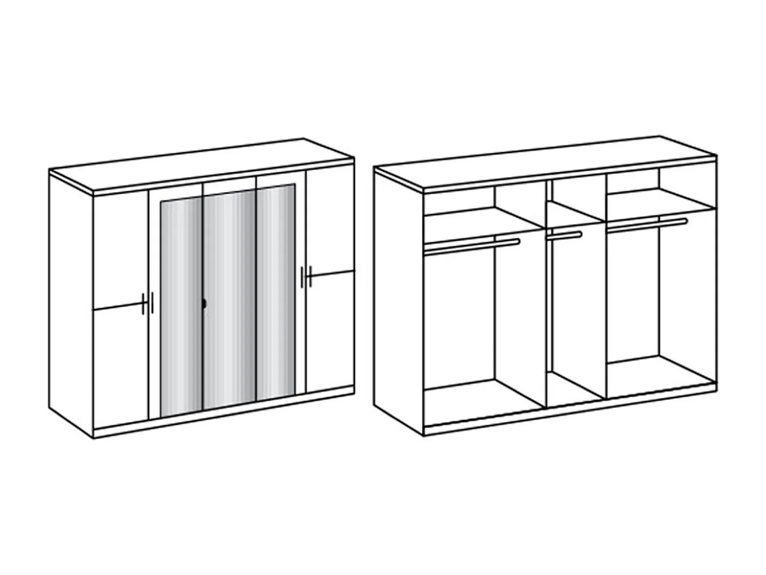 Chambre à coucher complète adulte (lit 140x200 cm + 2 chevets + armoire)