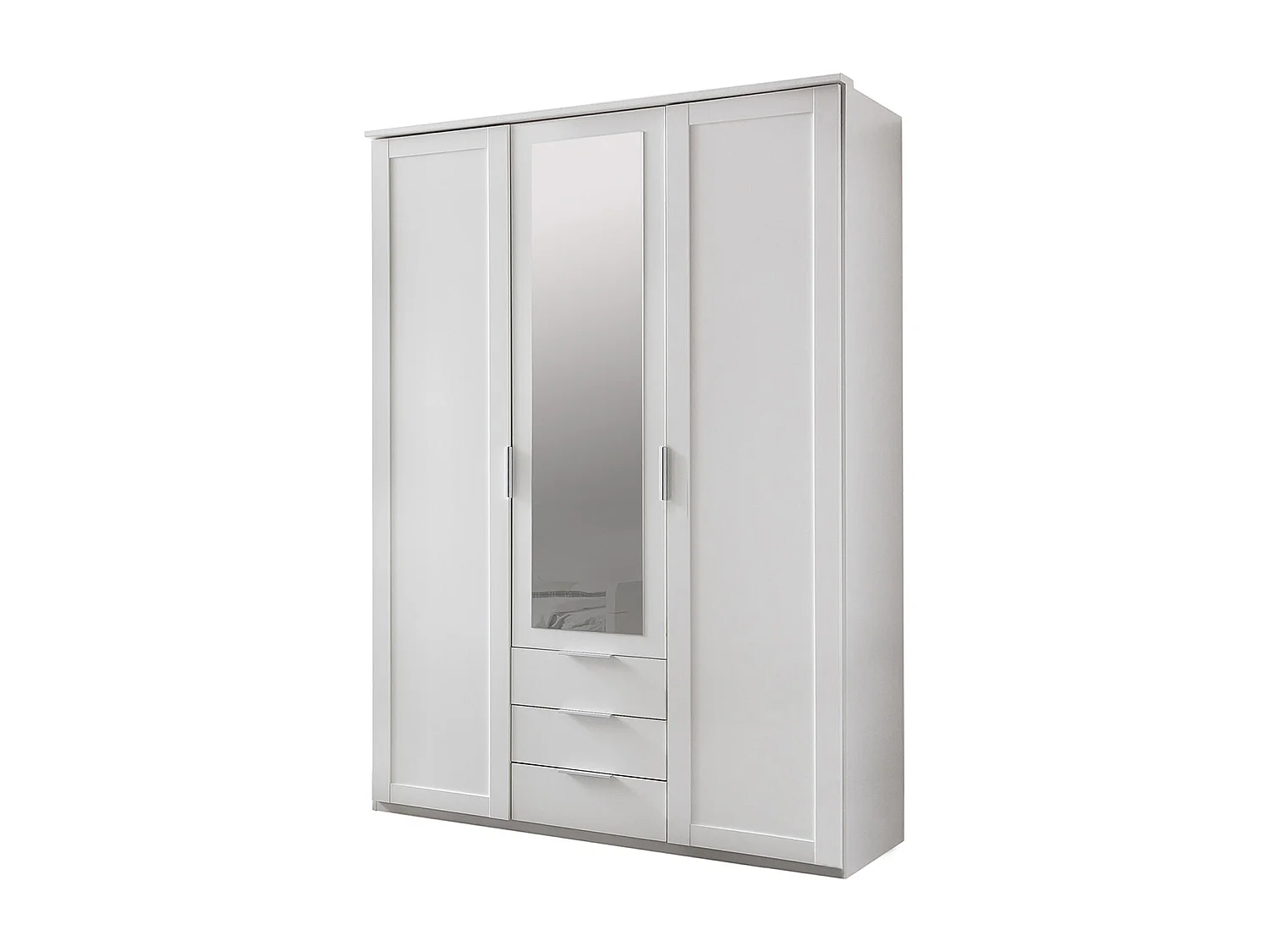 Chambre à coucher complète enfant (lit 90x200cm + chevet + armoire + commode) coloris blanc