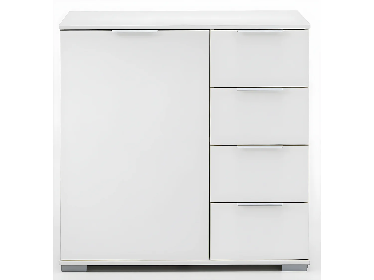 Chambre à coucher complète enfant (lit 90x200cm + chevet + armoire + commode) coloris blanc