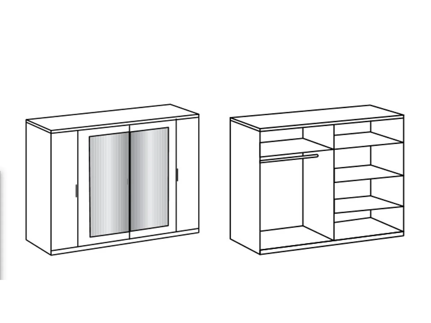Chambre à coucher complète adulte (lit 160x200 cm + 2 chevets + armoire)