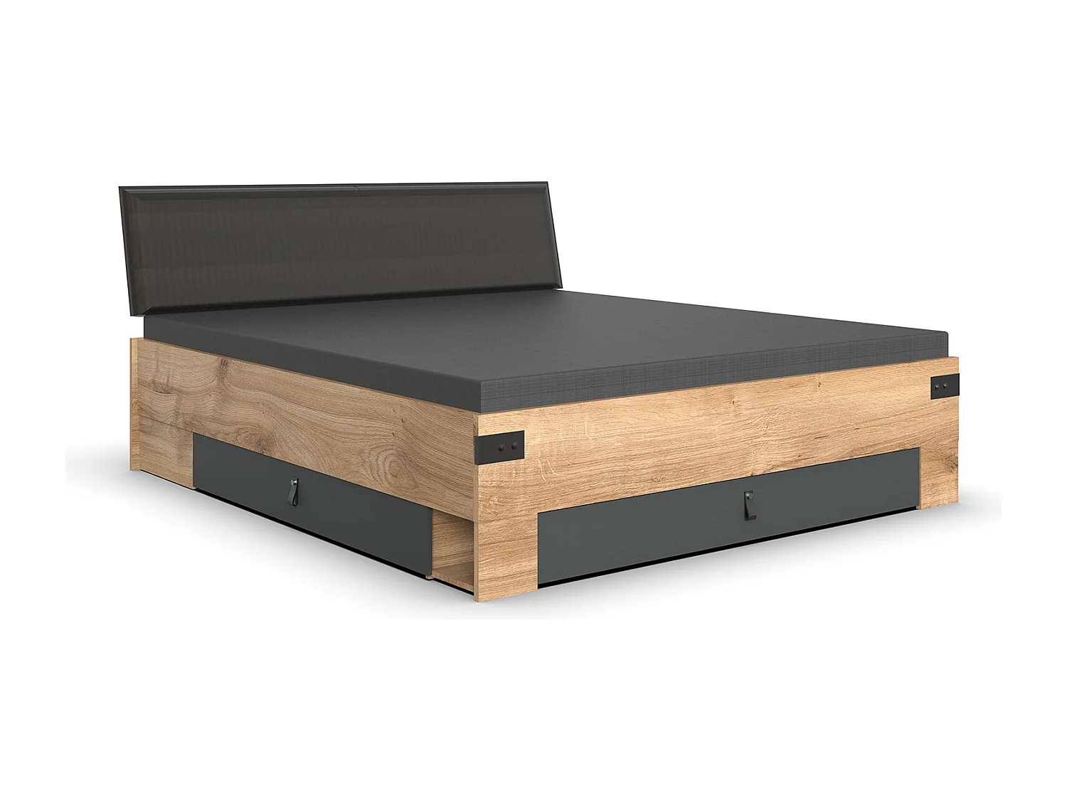 Chambre à coucher complète adulte (lit Queen Size 160 x 200cm + 2 chevets + armoire)