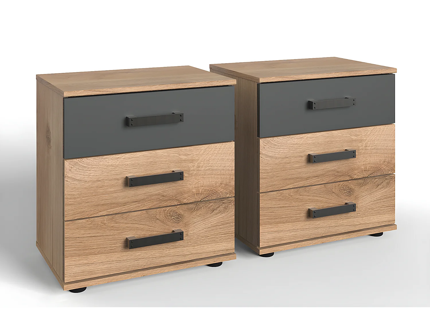 Chambre à coucher complète adulte (lit Queen Size 160 x 200cm + 2 chevets + armoire)