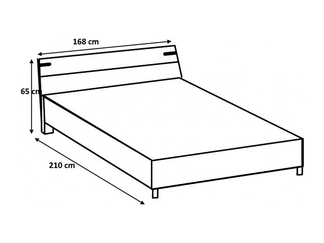 Chambre à coucher complète adulte (lit 160x200cm + 2 chevets + armoire) coloris chêne