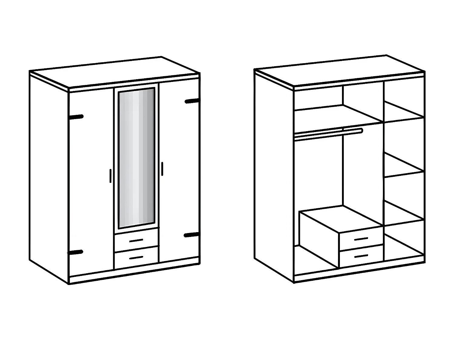 Ensemble chambre adulte Imitation chêne poutre rechampis graphite - 140 x 200 cm