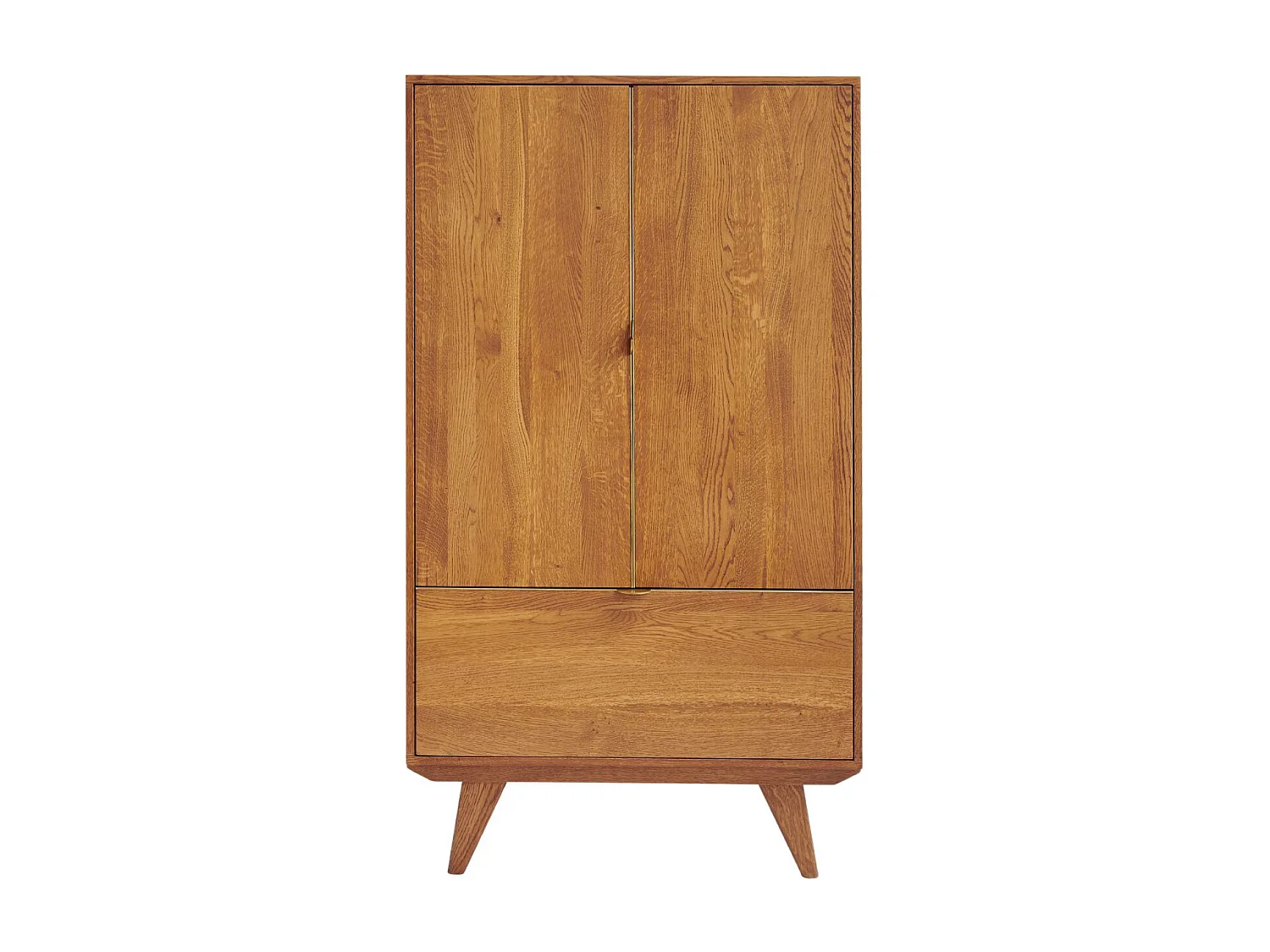 Buffet haut rétro en bois 2 portes 1 tiroir L80 H140 bronze - MALLET