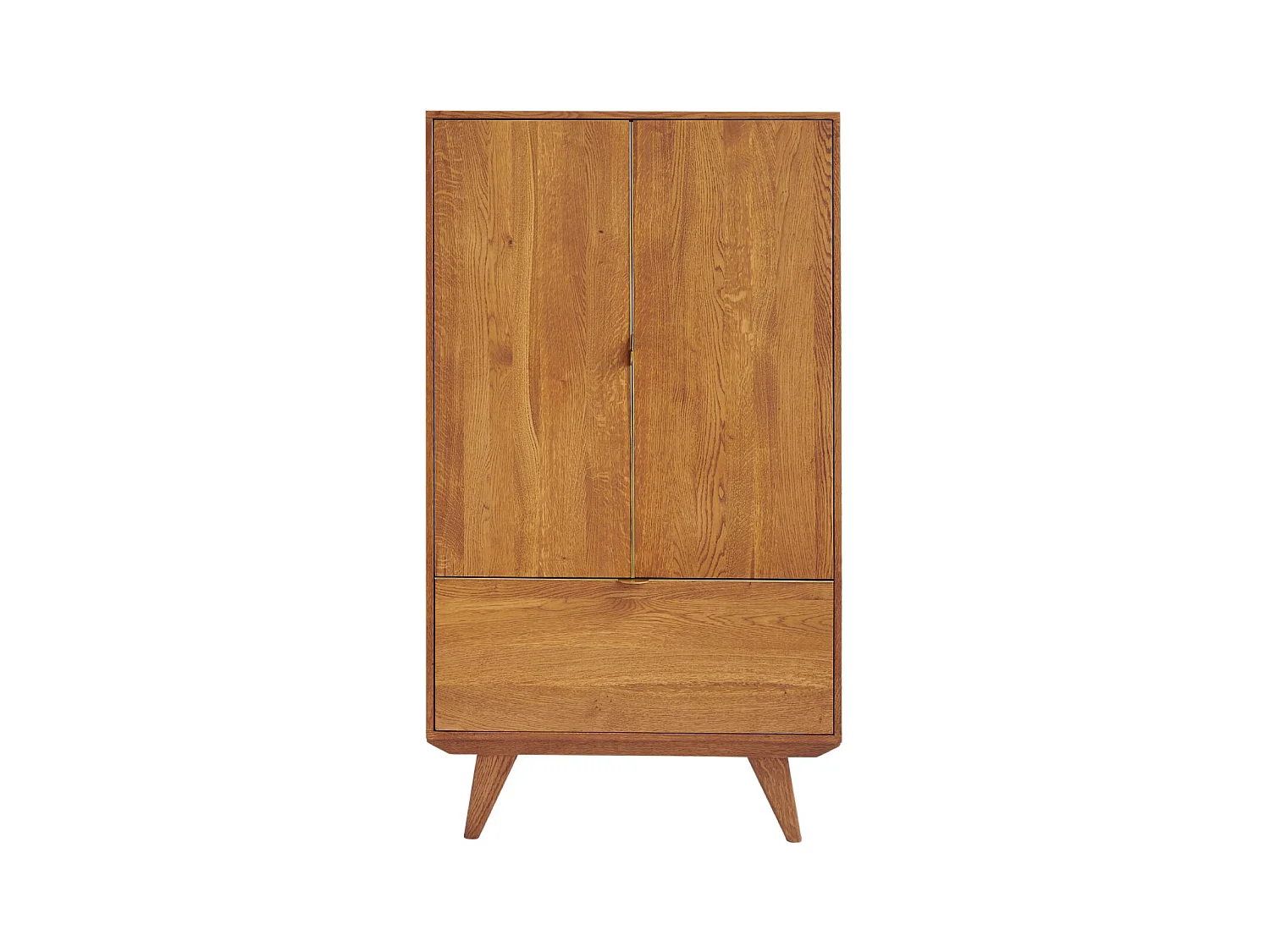 Buffet haut rétro en bois 2 portes 1 tiroir L80 H140 bronze - MALLET