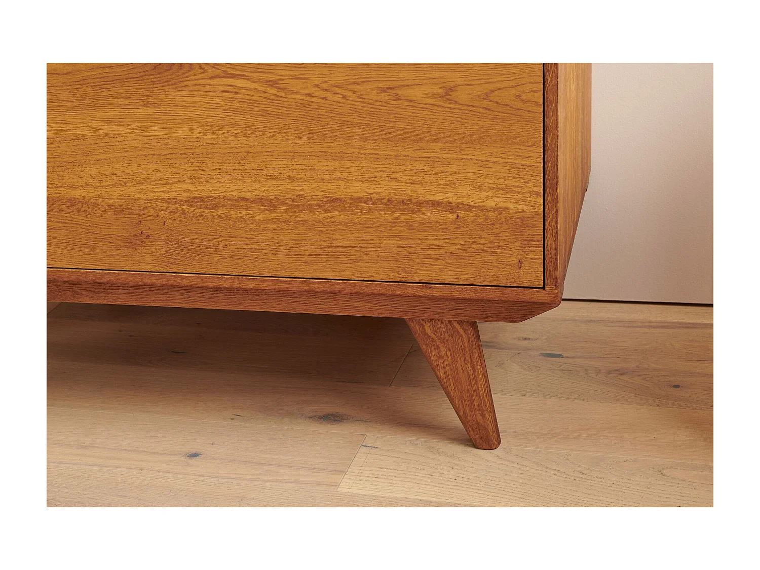 Buffet haut rétro en bois 2 portes 1 tiroir L80 H140 bronze - MALLET