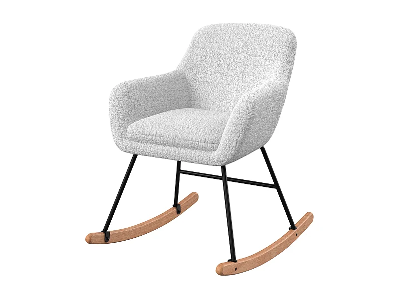 Silla mecedora de tela blanca - Isola