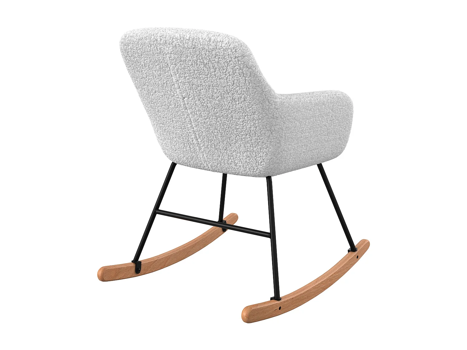 Rocking-chair en tissu bouclé blanc - Isola