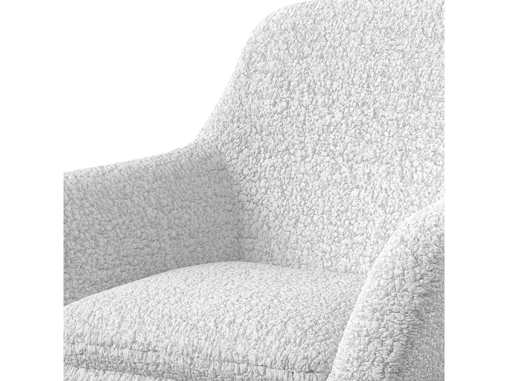 Rocking-chair en tissu bouclé blanc - Isola