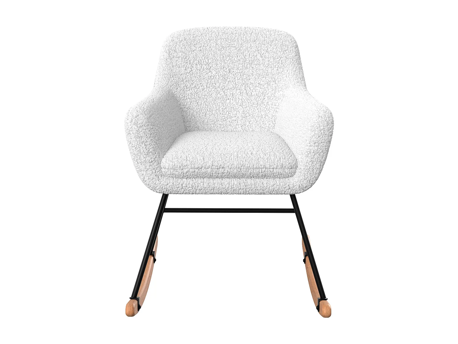 Rocking-chair en tissu bouclé blanc - Isola