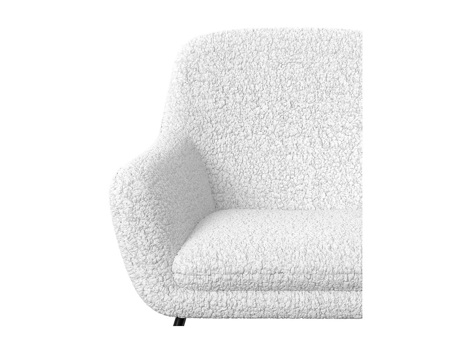 Rocking-chair en tissu bouclé blanc - Isola