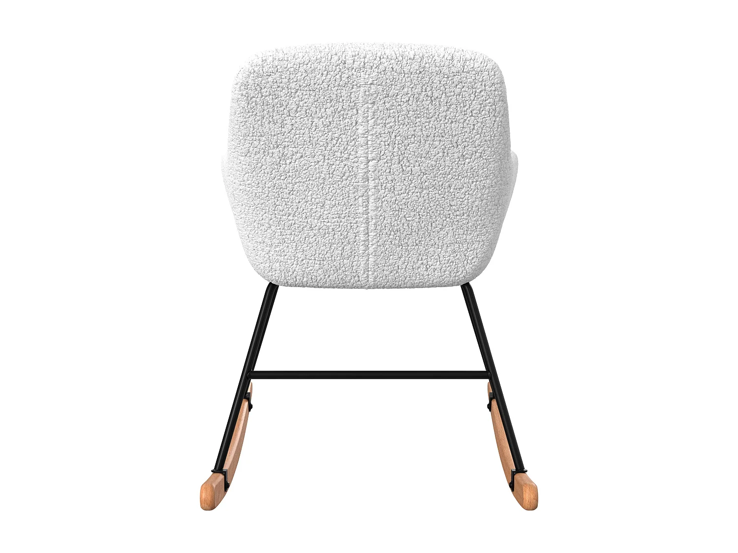 Rocking-chair en tissu bouclé blanc - Isola